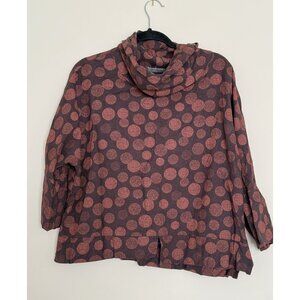 Chalet et Cici Women's Cotton Blend Red and Black Polka Dot Cowl neck Top Size M